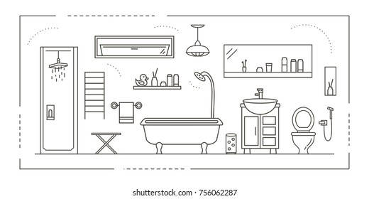 134,478 Bathroom lines Images, Stock Photos & Vectors | Shutterstock