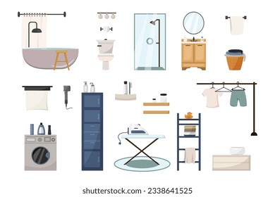 
conjunto interior de baño
cuarto de baño, armario, estanterías, lavadora, ropa de cama, puesto de ducha, espejo, tazón de aseo, cesta de lavado,