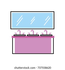 bathroom interior with sink mirror vanity furniture drawers