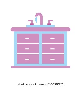 bathroom interior with sink vanity cabinet furniture drawers