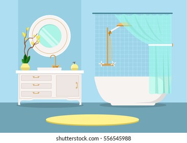 bathroom interior. Vector flat image