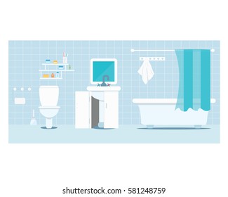 bathroom interior. vector illustration. It can be used as banners, applications, brochures.