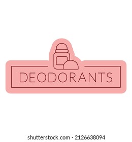 Bathroom Label Deodorants Flat. High quality illustration