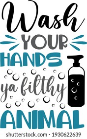 Bathroom lettering. Interesting, funny and cool lettering. Liquid soap illustration vector