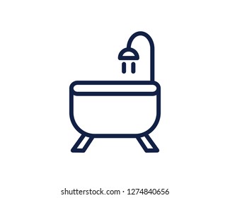 bathroom line icon illustration vector , bath line icon illustration design