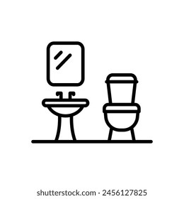 bathroom line icon, isolated background