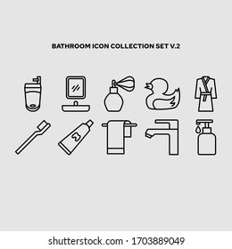 Bathroom line icon set V1. vector illustration