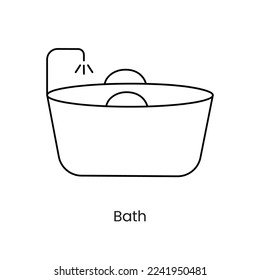 Bathroom line icon in vector, childbirth bath illustration.
