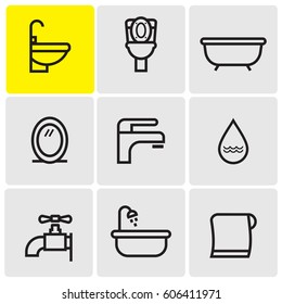 Bathroom line icons