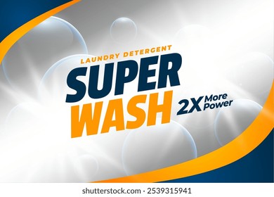 bathroom liquid cleaner advertisement label for super wash vector