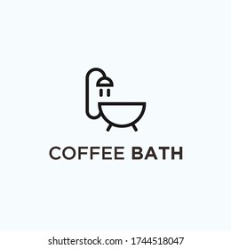 Badewanne Kaffeelogo. Kaffeekarte