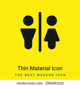 Icono mínimo de material amarillo brillante en el cuarto de baño