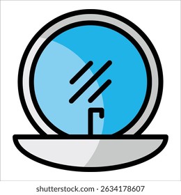 Bathroom Mirror Icon Element For Design