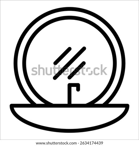 Bathroom Mirror Icon Element For Design