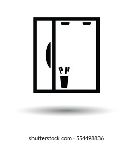 Bathroom mirror icon. White background with shadow design. Vector illustration.