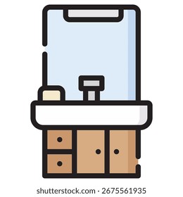 Icono moderno del Vector del cuarto de baño – Plantilla mínima del símbolo de la ilustración para el diseño móvil del UI del App del Web