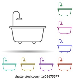 bathroom multi color style icon. Simple thin line, outline vector of furniture icons for ui and ux, website or mobile application