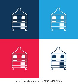 Bathroom Organization Furniture Blue And Red Four Color Minimal Icon Set