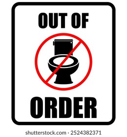 Bathroom out of order, sign vector