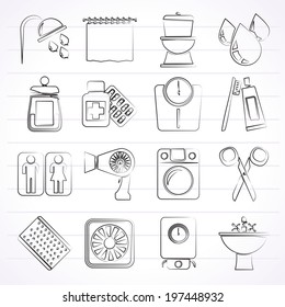 Bathroom and Personal Care icons- vector icon set 2