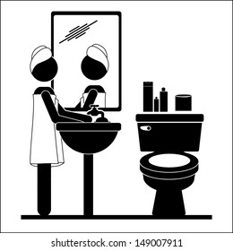 bathroom pictogram over white background vector illustration 