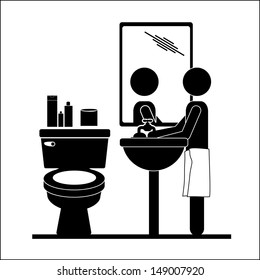 bathroom pictogram over white background vector illustration 