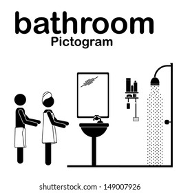 bathroom pictogram over white background vector illustration 