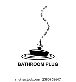 Icono de enchufe de baño. Icono de enchufe de bañera aislado en la ilustración del vector de fondo.