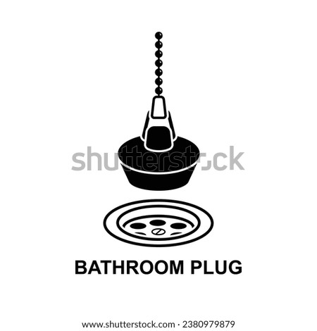 Bathroom plug icon. Bathtub plug icon isolated on background vector illustration.