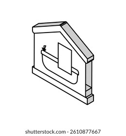bathroom property estate home isometric icon vector. bathroom property estate home sign. isolated symbol illustration