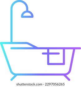 Bathroom Real Estate icon with blue duotone style. toilet, home, bath, shower, room, bathtub, furniture. Vector illustration