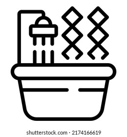 Bathroom Remodeling Icon Outline Vector. Wall Remodel. Repair Kitchen