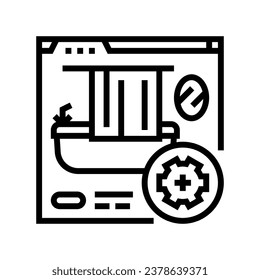 bathroom remodeling line icon vector. bathroom remodeling sign. isolated contour symbol black illustration