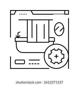bathroom remodeling line icon vector. bathroom remodeling sign. isolated contour symbol black illustration