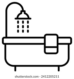 Bathroom Renovation icon line vector illustration