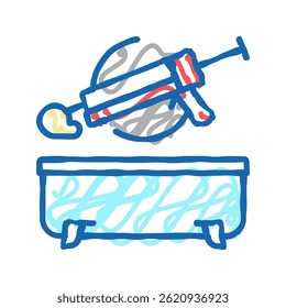 banheiro reparação ícone doodle esboço vetor. casa de banho sinal de reparação. ilustração símbolo isolado