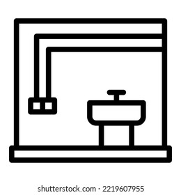 Bathroom repair icon outline vector. Work tool. Drill design