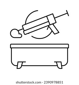 bathroom repair line icon vector. bathroom repair sign. isolated contour symbol black illustration