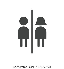 Bathroom Restroom Icon Isolated on Black and White Vector Graphic 