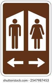 Bathroom restroom sign for park