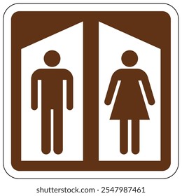 Bathroom restroom sign for park