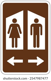 Bathroom restroom sign for park