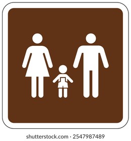 Bathroom restroom sign for park