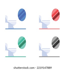 Bathroom, restroom, washroom  icons in multiple colors