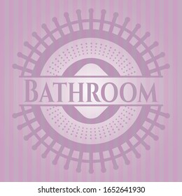 Bathroom retro pink emblem. Vector Illustration. Detailed.