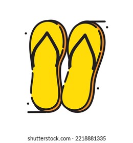 Badesandalen Symbol, Vektorbild. mit weißem Hintergrund