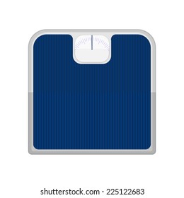 Bathroom Scale. Blue Bathroom Scale Isolated On A White Background.