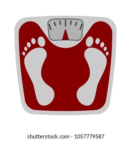 Bathroom scale flat design icon. footprint