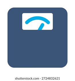 Icono de escala de baño diseño de Vector plano azul medición de peso corporal símbolo de dieta herramienta de salud elemento gráfico signo