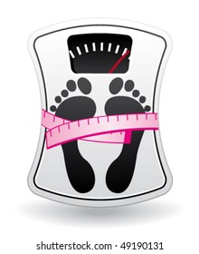 Bathroom scale icon for healthy weight concept. Vector illustration.